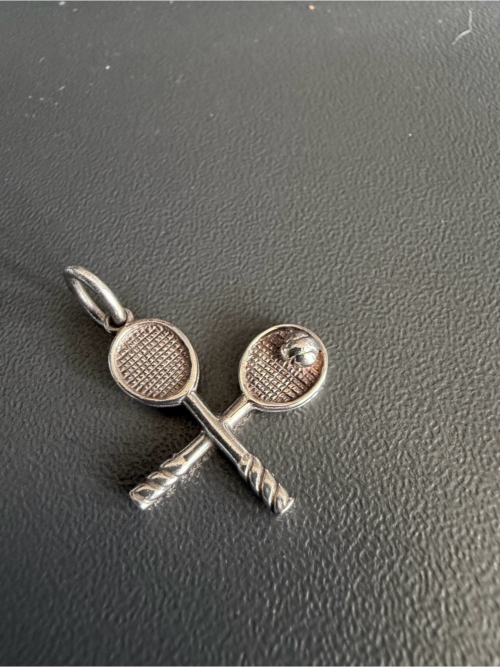 Tiffany & Co. Sterling Silver Crossed Tennis Racket Pendant - Silver